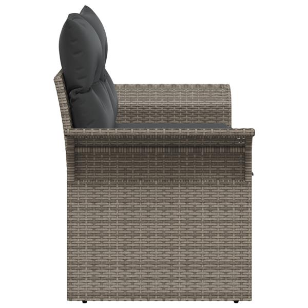 Grote foto vidaxl tuinbank 2 zits met kussens poly rattan grijs tuin en terras tuinmeubelen