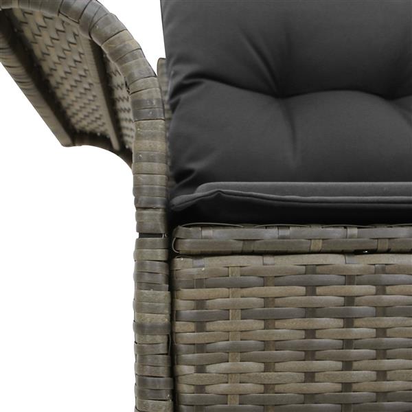 Grote foto vidaxl tuinbank 2 zits met kussens poly rattan grijs tuin en terras tuinmeubelen