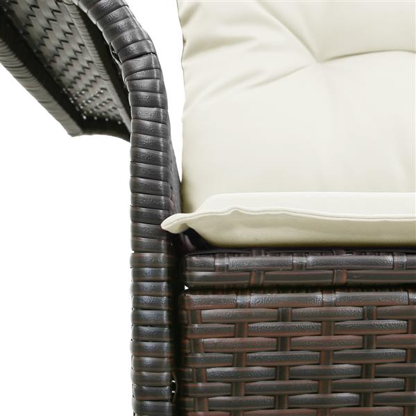 Grote foto vidaxl tuinbank 2 zits met kussens poly rattan bruin tuin en terras tuinmeubelen