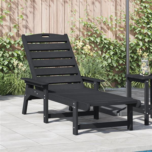 Grote foto vidaxl ligbed zwart 53x162x98 5 cm hdpe tuin en terras tuinmeubelen