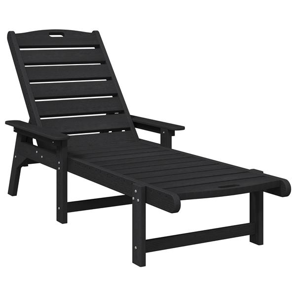 Grote foto vidaxl ligbed zwart 53x162x98 5 cm hdpe tuin en terras tuinmeubelen