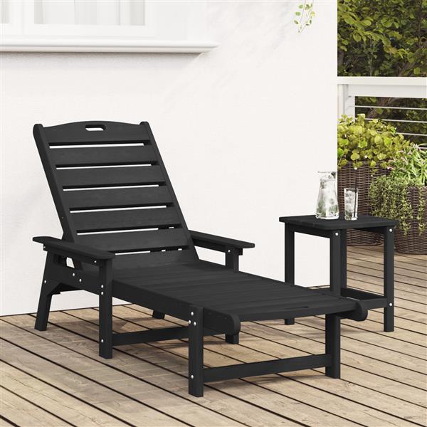 Grote foto vidaxl ligbed zwart 53x162x98 5 cm hdpe tuin en terras tuinmeubelen
