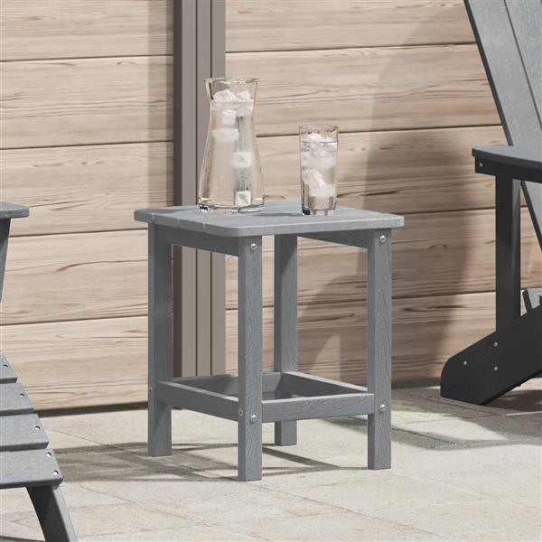 Grote foto vidaxl adirondack bijzettafel lichtgrijs 38x38x45 cm hdpe tuin en terras tuinmeubelen