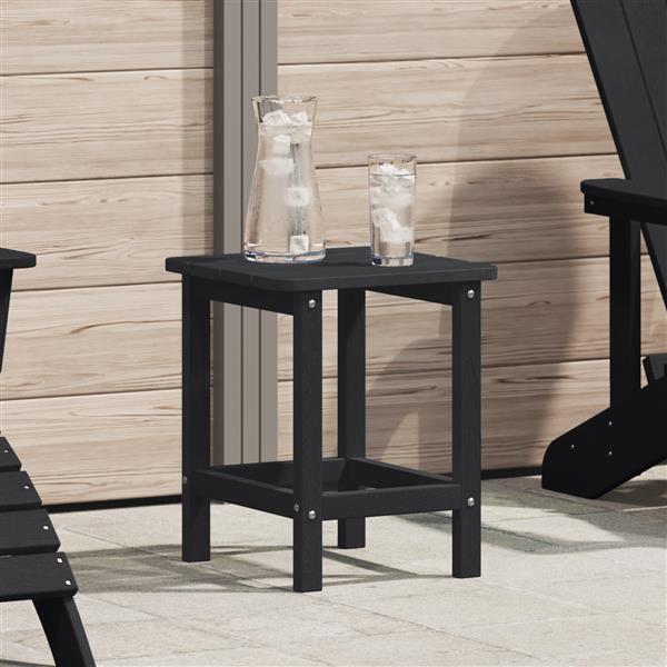 Grote foto vidaxl adirondack bijzettafel zwart 38x38x45 cm hdpe tuin en terras tuinmeubelen