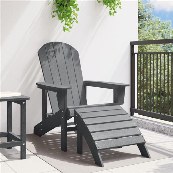 Grote foto vidaxl adirondack ligbed met voetsteun lichtgrijs hdpe tuin en terras tuinmeubelen