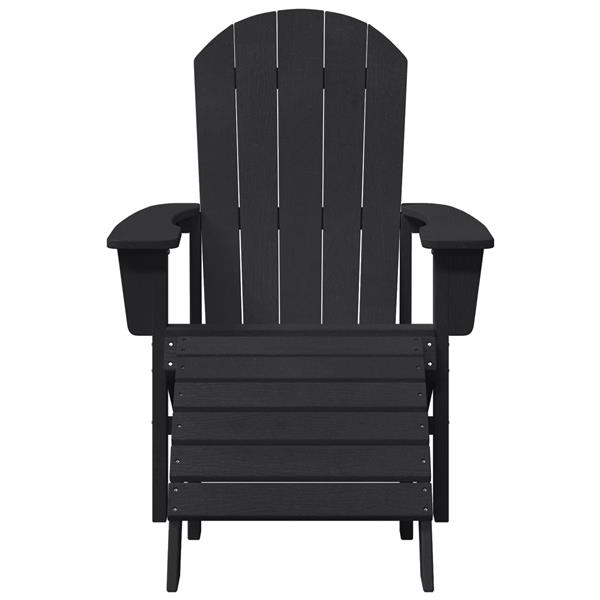 Grote foto vidaxl ligbed adirondack met voetsteun zwart hdpe tuin en terras tuinmeubelen