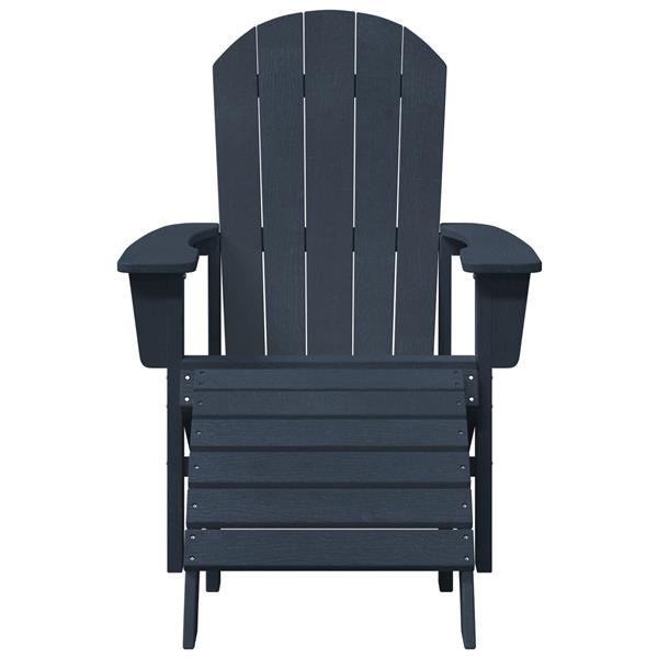 Grote foto vidaxl adirondack stoel met voetsteun in marineblauw hdpe tuin en terras tuinmeubelen