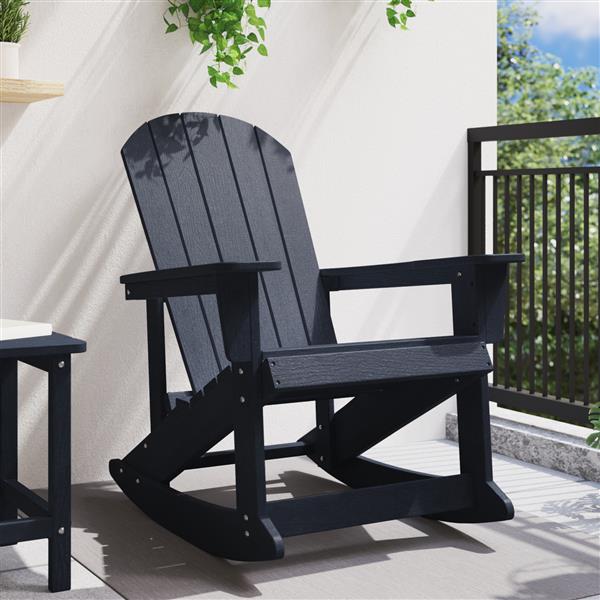 Grote foto vidaxl adirondack schommelstoel marineblauw 73 5x92x90 cm van hdpe tuin en terras tuinmeubelen