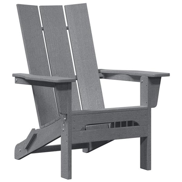 Grote foto vidaxl vouwbare adirondack stoel lichtgrijs 74 5x80 5x90 cm hdpe tuin en terras tuinmeubelen
