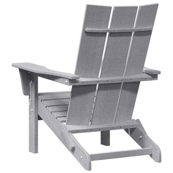 Grote foto vidaxl vouwbare adirondack stoel lichtgrijs 74 5x80 5x90 cm hdpe tuin en terras tuinmeubelen