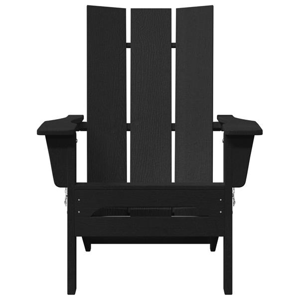 Grote foto vidaxl vouw adirondack stoel zwart 74 5x80 5x90 cm hdpe tuin en terras tuinmeubelen