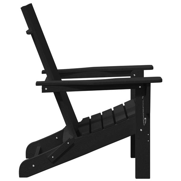 Grote foto vidaxl vouw adirondack stoel zwart 74 5x80 5x90 cm hdpe tuin en terras tuinmeubelen