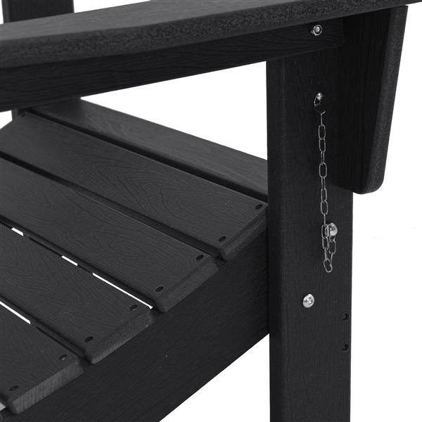 Grote foto vidaxl vouw adirondack stoel zwart 74 5x80 5x90 cm hdpe tuin en terras tuinmeubelen