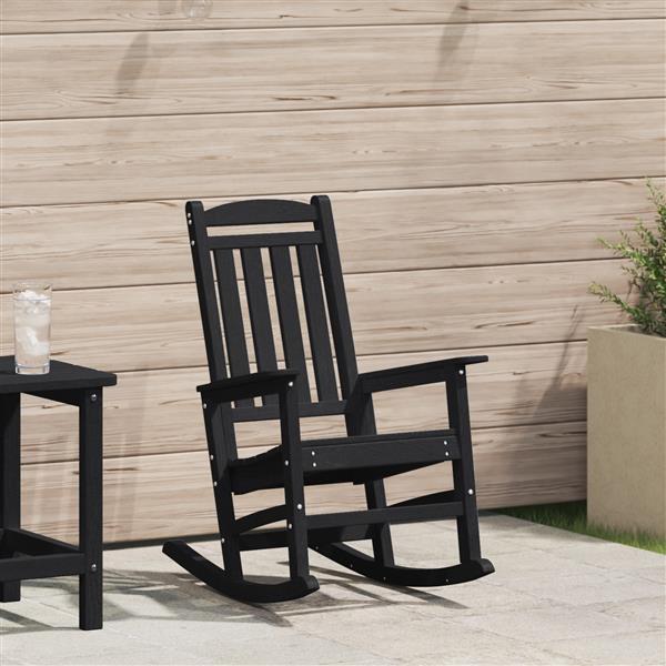 Grote foto vidaxl tuin schommelstoel zwart 70x92x108 cm hdpe tuin en terras tuinmeubelen
