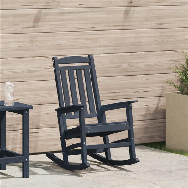 Grote foto vidaxl tuin schommelstoel marineblauw 70x92x108 cm hdpe tuin en terras tuinmeubelen