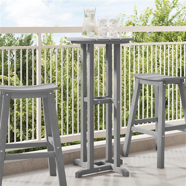Grote foto vidaxl bartafel lichtgrijs 55x55x107 cm hdpe tuin en terras tuinmeubelen