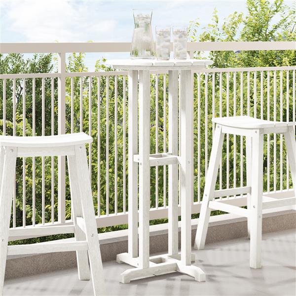 Grote foto vidaxl bar tafel wit 55x55x107 cm hdpe tuin en terras tuinmeubelen