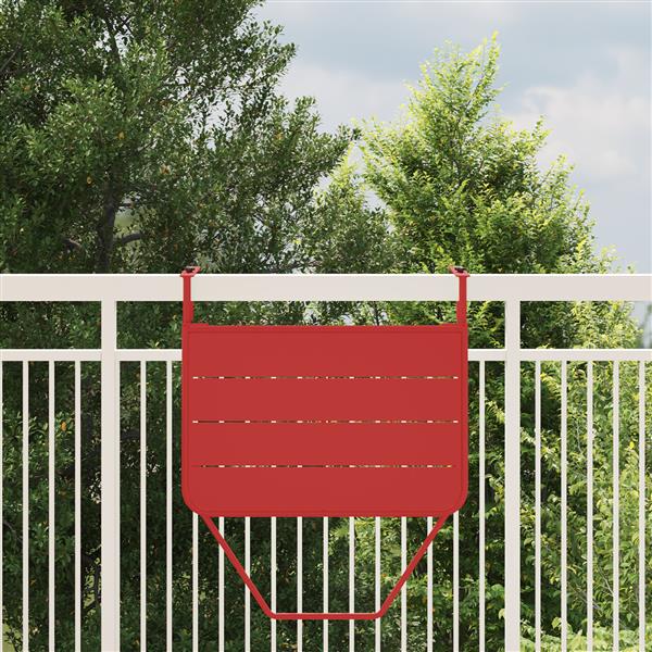 Grote foto vidaxl balkontafel hangend inklapbaar 60x40 cm staal rood tuin en terras tuinmeubelen