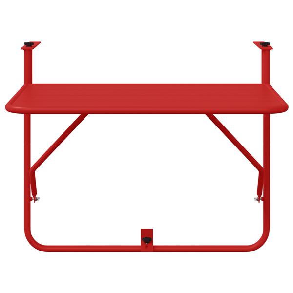 Grote foto vidaxl balkontafel hangend inklapbaar 60x40 cm staal rood tuin en terras tuinmeubelen