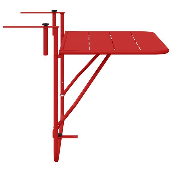 Grote foto vidaxl balkontafel hangend inklapbaar 60x40 cm staal rood tuin en terras tuinmeubelen