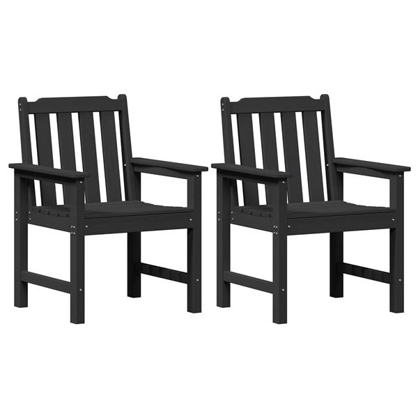 Grote foto vidaxl tuinstoelen 2 stuks zwart hdpe tuin en terras tuinmeubelen