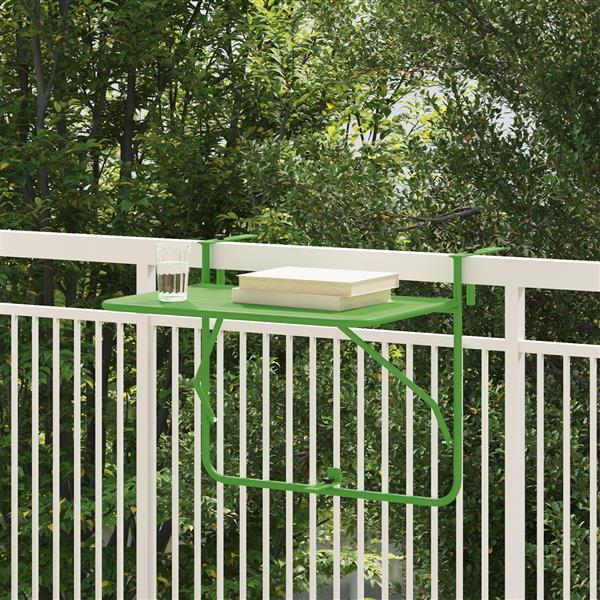 Grote foto vidaxl balkontafel hangend inklapbaar 60x40 cm staal groen tuin en terras tuinmeubelen