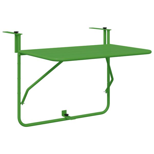 Grote foto vidaxl balkontafel hangend inklapbaar 60x40 cm staal groen tuin en terras tuinmeubelen