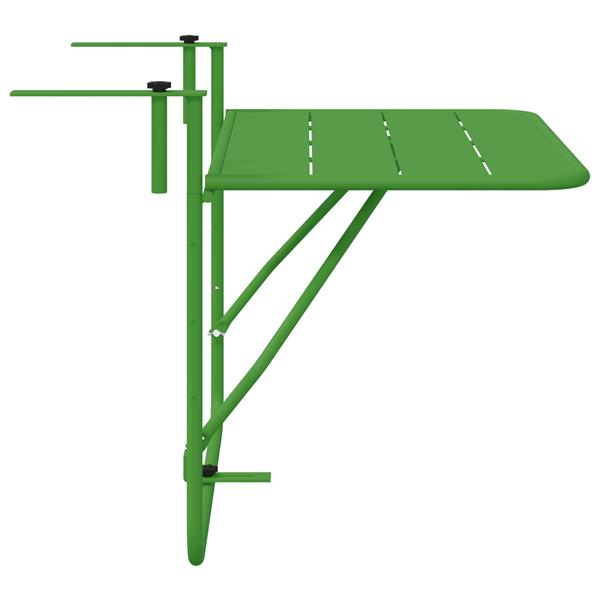 Grote foto vidaxl balkontafel hangend inklapbaar 60x40 cm staal groen tuin en terras tuinmeubelen