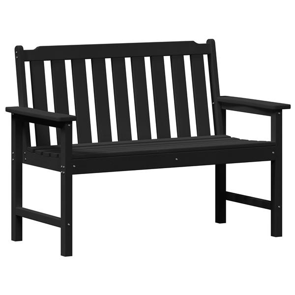 Grote foto vidaxl tuinbank zwart 120 cm hdpe tuin en terras tuinmeubelen