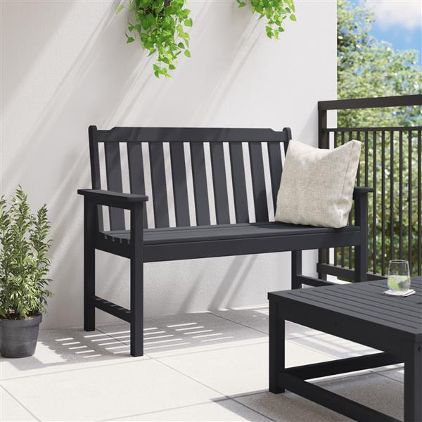Grote foto vidaxl tuinbank zwart 120 cm hdpe tuin en terras tuinmeubelen