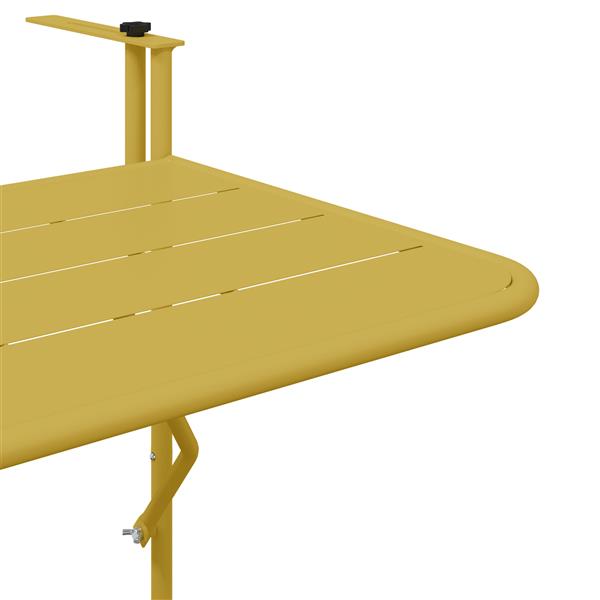 Grote foto vidaxl balkontafel hangend inklapbaar 60x40 cm staal goudkleurig tuin en terras tuinmeubelen