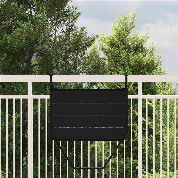Grote foto vidaxl balkontafel hangend inklapbaar 60x40 cm staal zwart tuin en terras tuinmeubelen