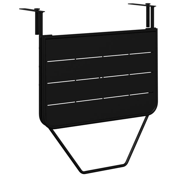 Grote foto vidaxl balkontafel hangend inklapbaar 60x40 cm staal zwart tuin en terras tuinmeubelen