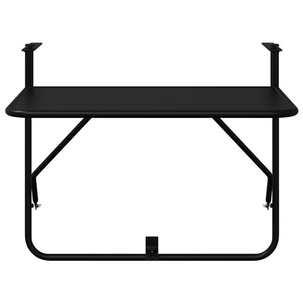 Grote foto vidaxl balkontafel hangend inklapbaar 60x40 cm staal zwart tuin en terras tuinmeubelen