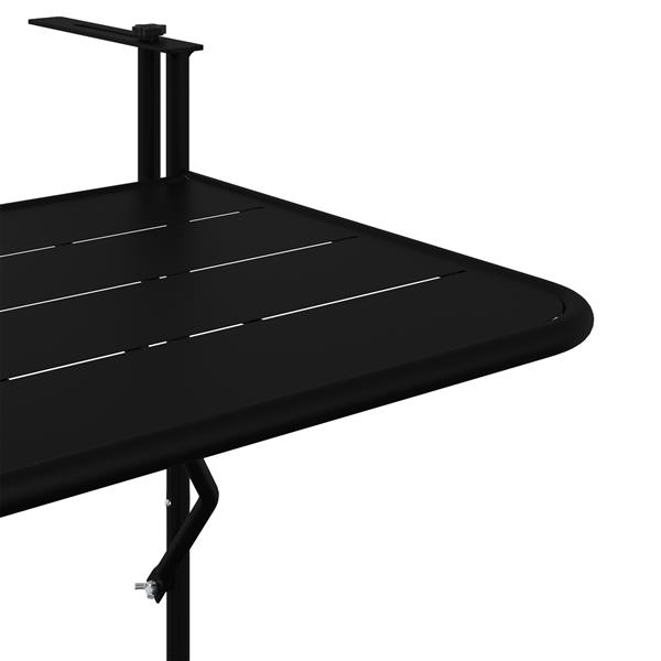 Grote foto vidaxl balkontafel hangend inklapbaar 60x40 cm staal zwart tuin en terras tuinmeubelen