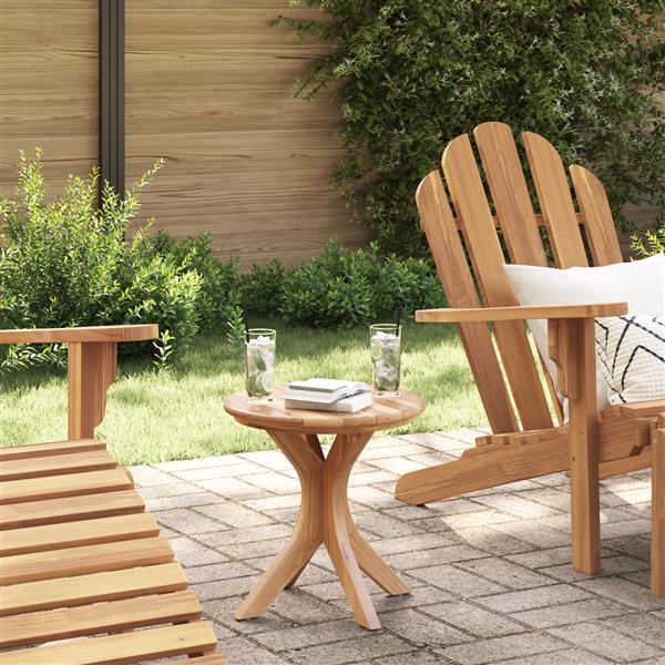 Grote foto vidaxl tuin bijzettafel 40x41 cm massief teakhout tuin en terras tuinmeubelen