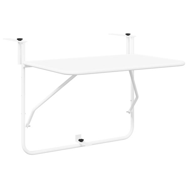Grote foto vidaxl balkontafel hangend inklapbaar 60x40 cm staal wit tuin en terras tuinmeubelen