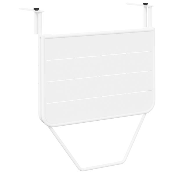 Grote foto vidaxl balkontafel hangend inklapbaar 60x40 cm staal wit tuin en terras tuinmeubelen