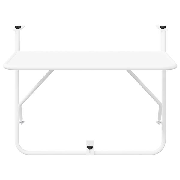 Grote foto vidaxl balkontafel hangend inklapbaar 60x40 cm staal wit tuin en terras tuinmeubelen
