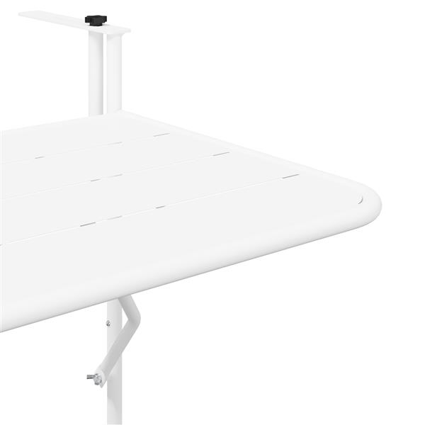 Grote foto vidaxl balkontafel hangend inklapbaar 60x40 cm staal wit tuin en terras tuinmeubelen