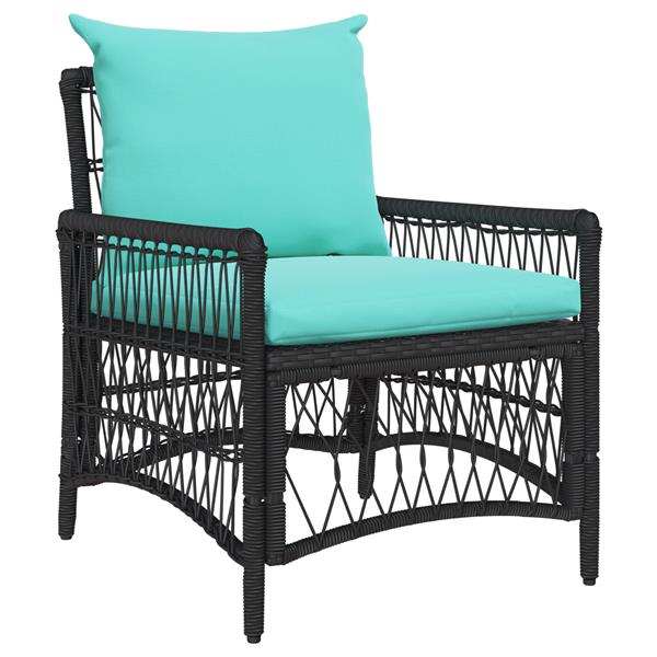 Grote foto vidaxl ligstoel met kussens zwart 60x70x78 cm poly rattan tuin en terras tuinmeubelen