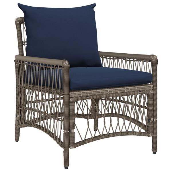 Grote foto vidaxl ligbed met kussens grijs 60x70x78 cm poly rattan tuin en terras tuinmeubelen