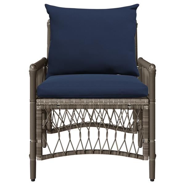 Grote foto vidaxl ligbed met kussens grijs 60x70x78 cm poly rattan tuin en terras tuinmeubelen