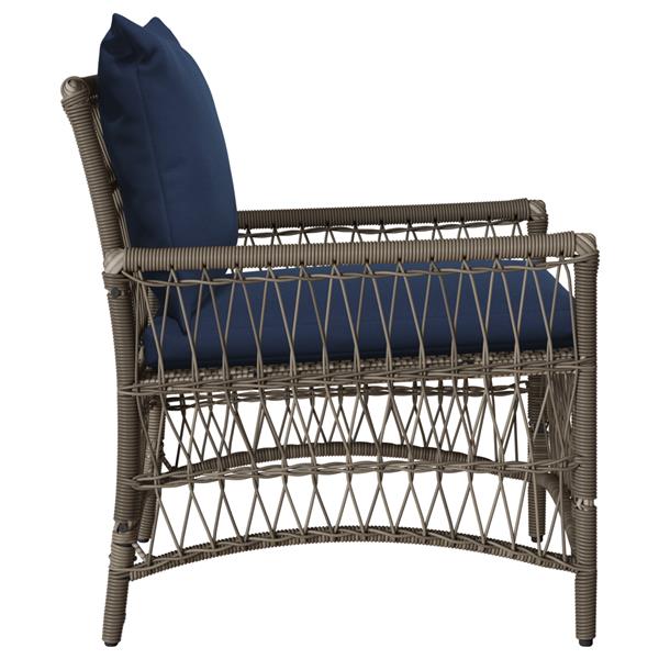 Grote foto vidaxl ligbed met kussens grijs 60x70x78 cm poly rattan tuin en terras tuinmeubelen