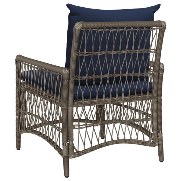 Grote foto vidaxl ligbed met kussens grijs 60x70x78 cm poly rattan tuin en terras tuinmeubelen