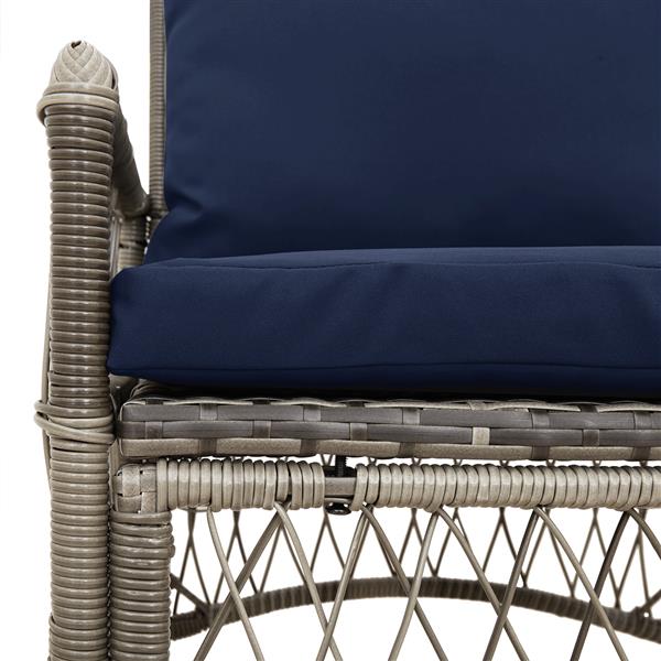 Grote foto vidaxl ligbed met kussens grijs 60x70x78 cm poly rattan tuin en terras tuinmeubelen