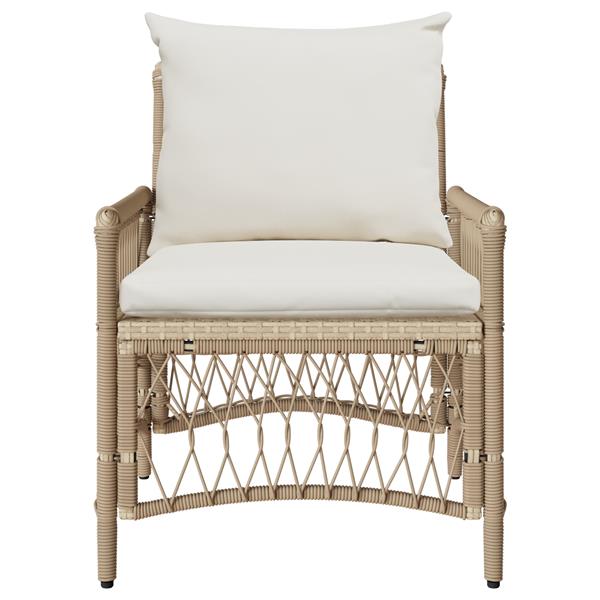 Grote foto vidaxl ligbed met kussens beige 60x70x78 cm poly rattan tuin en terras tuinmeubelen