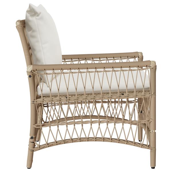 Grote foto vidaxl ligbed met kussens beige 60x70x78 cm poly rattan tuin en terras tuinmeubelen