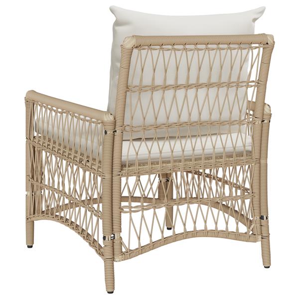 Grote foto vidaxl ligbed met kussens beige 60x70x78 cm poly rattan tuin en terras tuinmeubelen