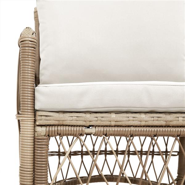 Grote foto vidaxl ligbed met kussens beige 60x70x78 cm poly rattan tuin en terras tuinmeubelen